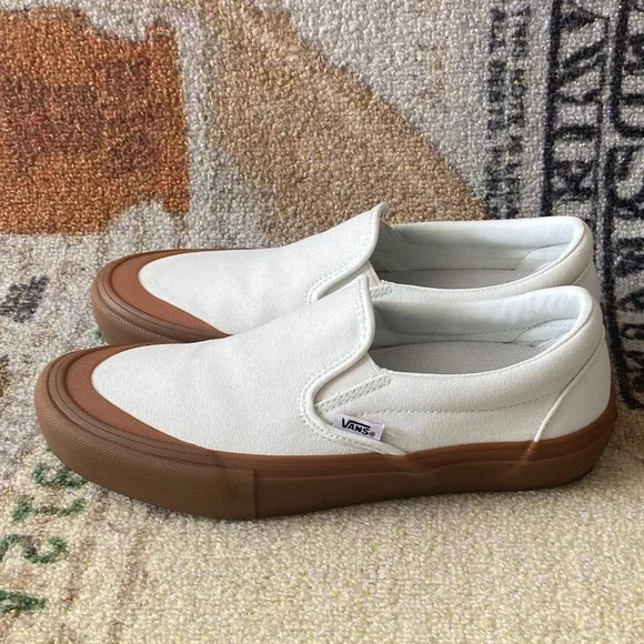 Vans Slip-On Pro Shoes Sneakers Pearl Gum White Tan Size 9 Women’s = 7.5 Mens - Picture 10 of 16